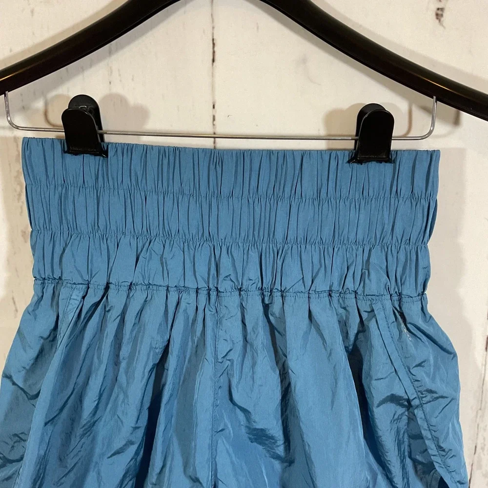 Free People FP Movement The Way Home Shorts M Teal Blue High Waist Running Gym‎